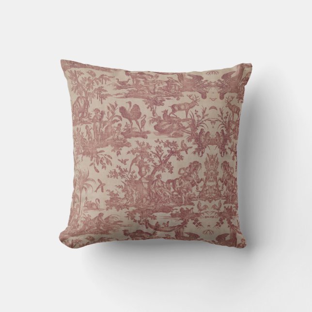 Toile de jouy Vintag Illustration Kissen (Vorderseite)
