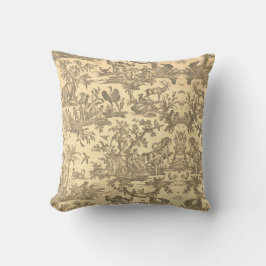Toile de jouy Vintag Illustration Kissen