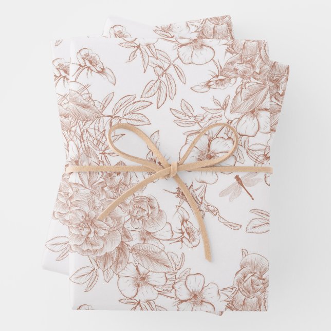 Toile-De-Jouy Vintage French Pattern Geschenkpapier Set (Beispiel)