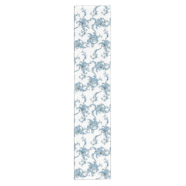 Toile de Joy. Blume. Blau. Kurzer Tischläufer