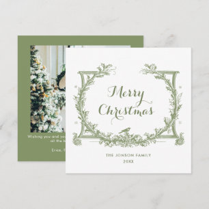 Toile De Juoy Altgrün Vintage Weihnachtsfoto Feiertagskarte