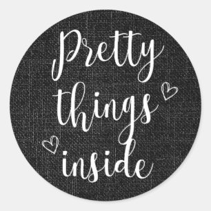 Toile de jute noire Autocollant Pretty Things In