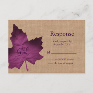 Toile de jute pourpre RSVP décoré d'un monogramme