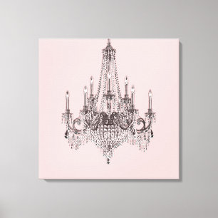 Toile de lustre rose décoration murale