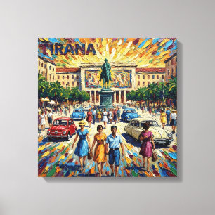 Toile de luxe représentant la place de Tirana enso