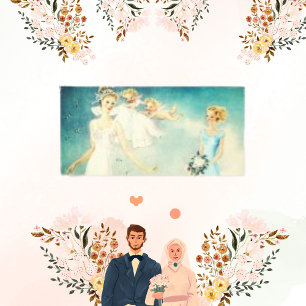 Toile de mariage d'ange de mariée vintage