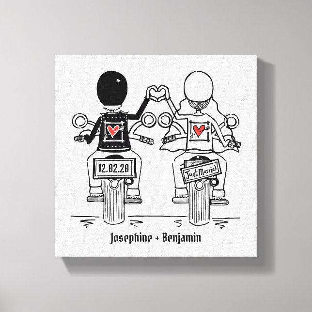 Toile de Mariage de motocyclette personnalisée Imp (Recto)