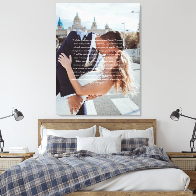 Toile de mariage faussement emballée sur toile (Insitu(Chambre))