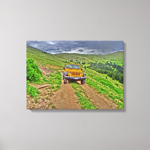 Toile de montagne pittoresque Jeep