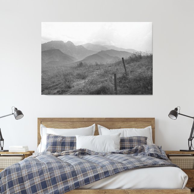 Toile de montagnes noir et blanc. (Insitu(Chambre))