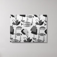 Toile de Motif atomique noir et blanc