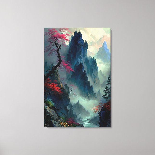 Toile de paysage de montagne bruyante (Recto)