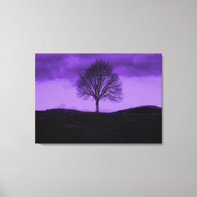 Toile de paysage violet d'une seule poupée d'arbre (Recto)