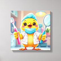 Toile de poulette dentiste