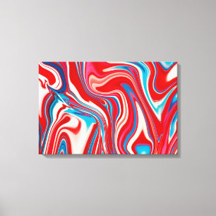Toile de pourage de peinture rouge blanc et bleu