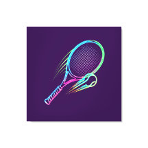 Toile de raquette violette sur toile