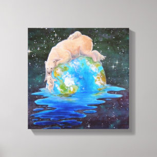 Toile de réchauffement climatique d'ours blancs