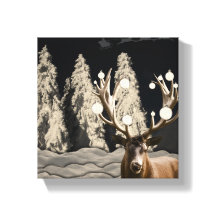 Toile de rennes de Noël rustique Imprimer la décor