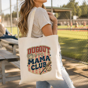 Toile de sac fourre-tout Mama Club de baseball vin