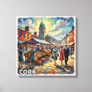 Toile de street art de la rue du marché de Cork en