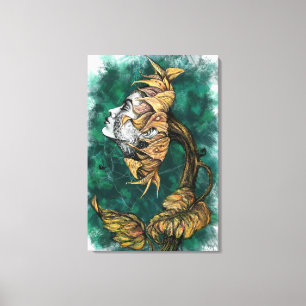 Toile de surréalisme de la dame de tournesol Impri