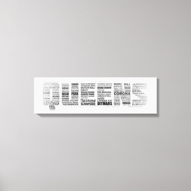 Toile de typographie Queens New York (Recto)