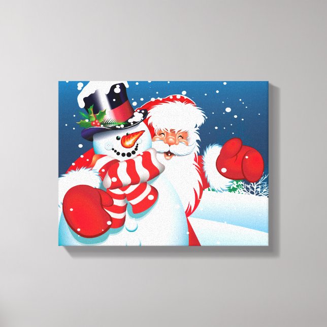 Toile de vacances Art-Père Noël & Frosty (Recto)
