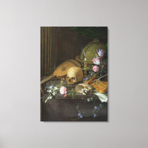 Toile De Vanitas toujours une vie avec un Nautilus et un