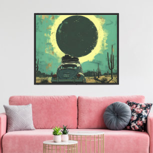 Toile de voiture de sport synthwave Sunset Rétro 8