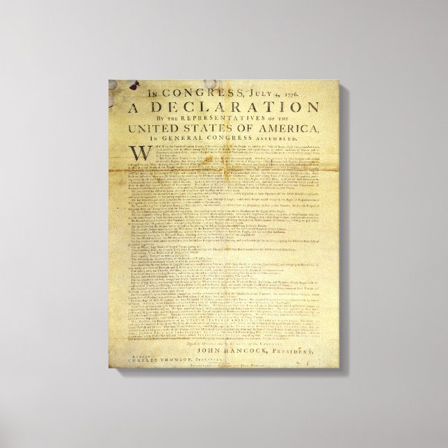 Toile Déclaration d'indépendance de Dunlap Broadside 177 (Recto)