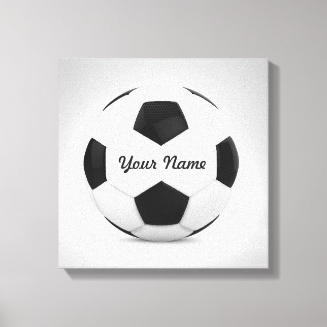 Toile Décor Boule de soccer Nom personnalisé (Recto)