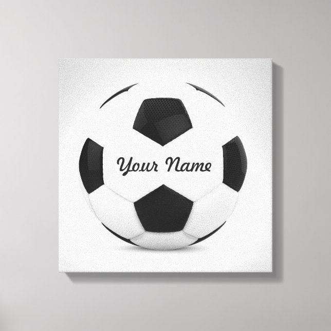 Toile Décor Boule de soccer Nom personnalisé (Recto)