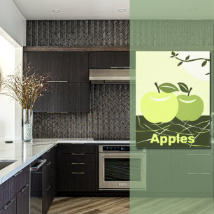 Toile Décor de Cuisine aux Pommes Vertes