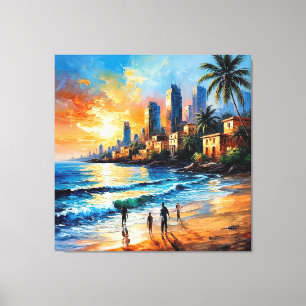 Toile 🌅 Décor de maison moderne de coucher de soleil de