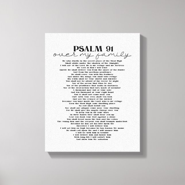 Toile Décor Psalm 91 Sur Votre Famille (Recto)