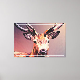 Toile Deer Small Poly Art Design