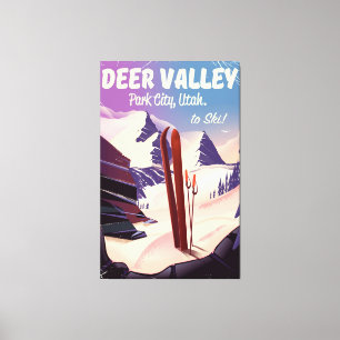 Toile Deer Valley, Park City, Utah, affiche de voyage de
