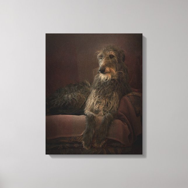 Toile Deerhound on a sofa (Recto)