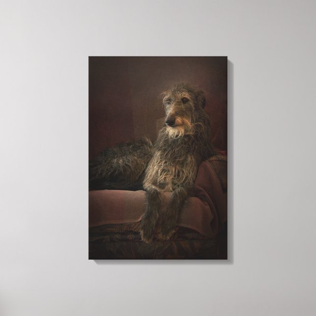 Toile Deerhound on a sofa (Recto)