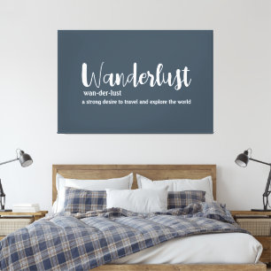 Toile Définition de wanderlust blanc gris bleu couleur