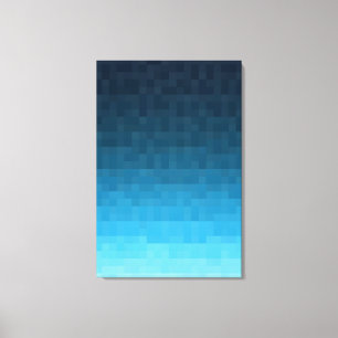 Toile dégradé bleu ciel  carrés de pixels 