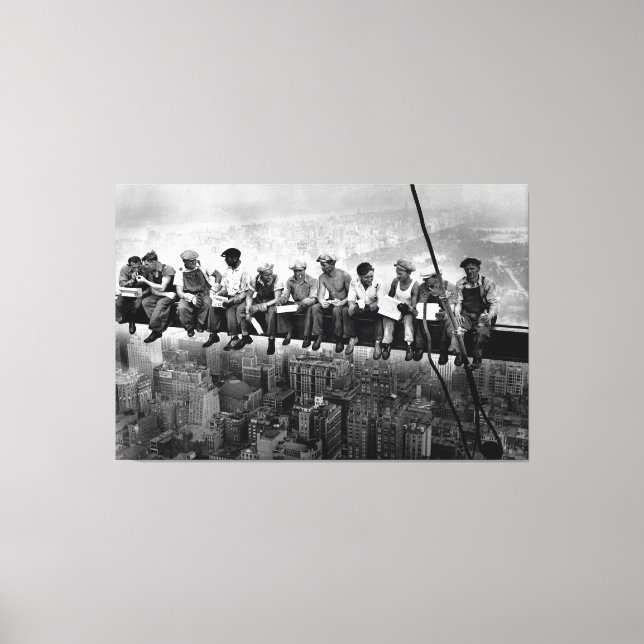 Toile Déjeuner au sommet d'un gratte-ciel 1932 NYC (Recto)