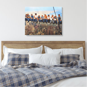 Toile Déjeuner au sommet d'un gratte-ciel Remasterisé 19