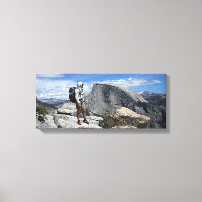 Toile Demi-dôme et randonneur de North Dome - Yosemite (Recto)