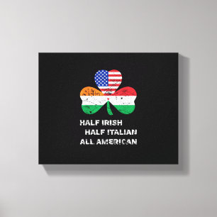 Toile Demi-irlandais demi-italien Shamrock du drapeau am