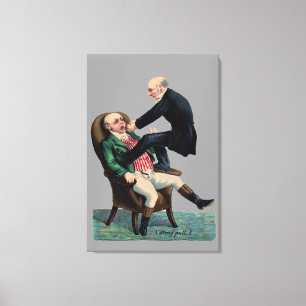 Toile Dentiste humoriste orthodontiste art vintage