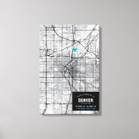 Denver, Colorado Plan de la ville + Marquer votre 