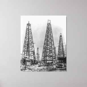Toile Derrick de forage d'huile en bois du Texas 1901