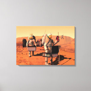 Toile Des Astronautes Mettent En Place Du Matériel Météo