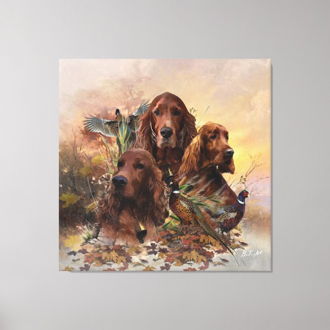 Toile Des couteaux irlandais avec faisans - Chasse à la  (Recto)